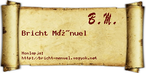 Bricht Mánuel névjegykártya